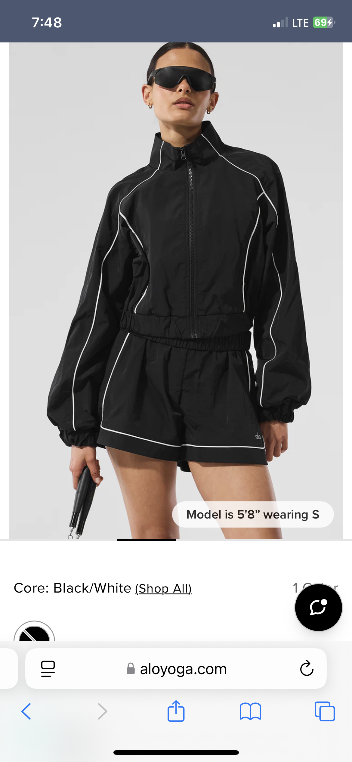 alo Motive Full-Zip Track Jacket Black