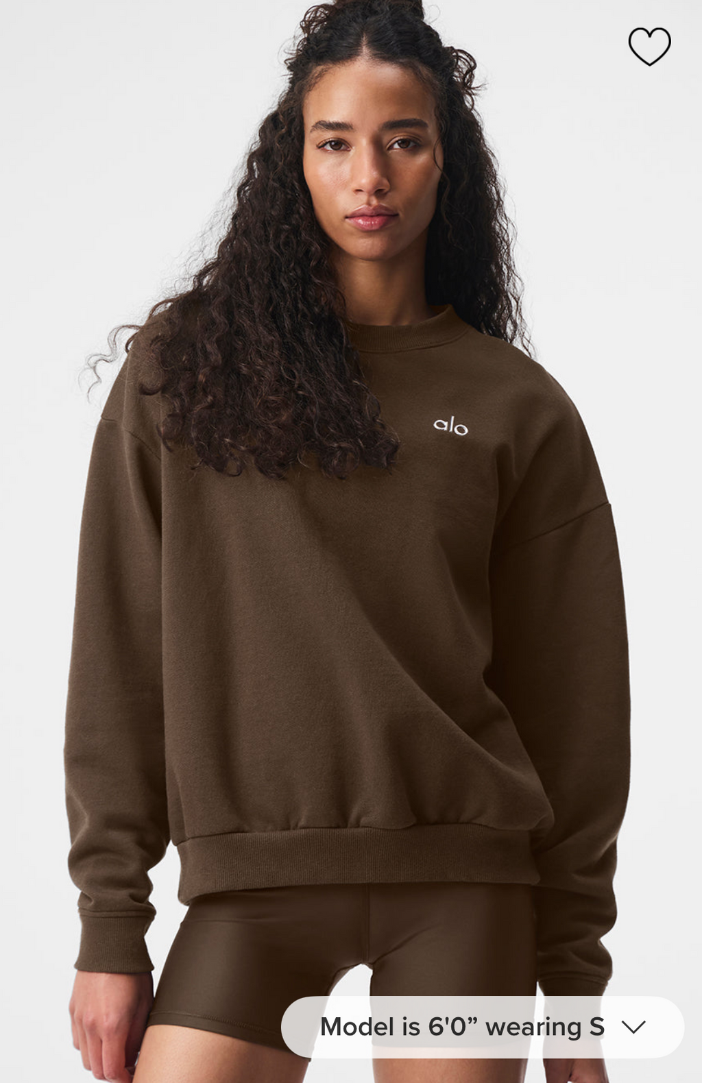 alo Cropped Accolade Crewneck - Espresso