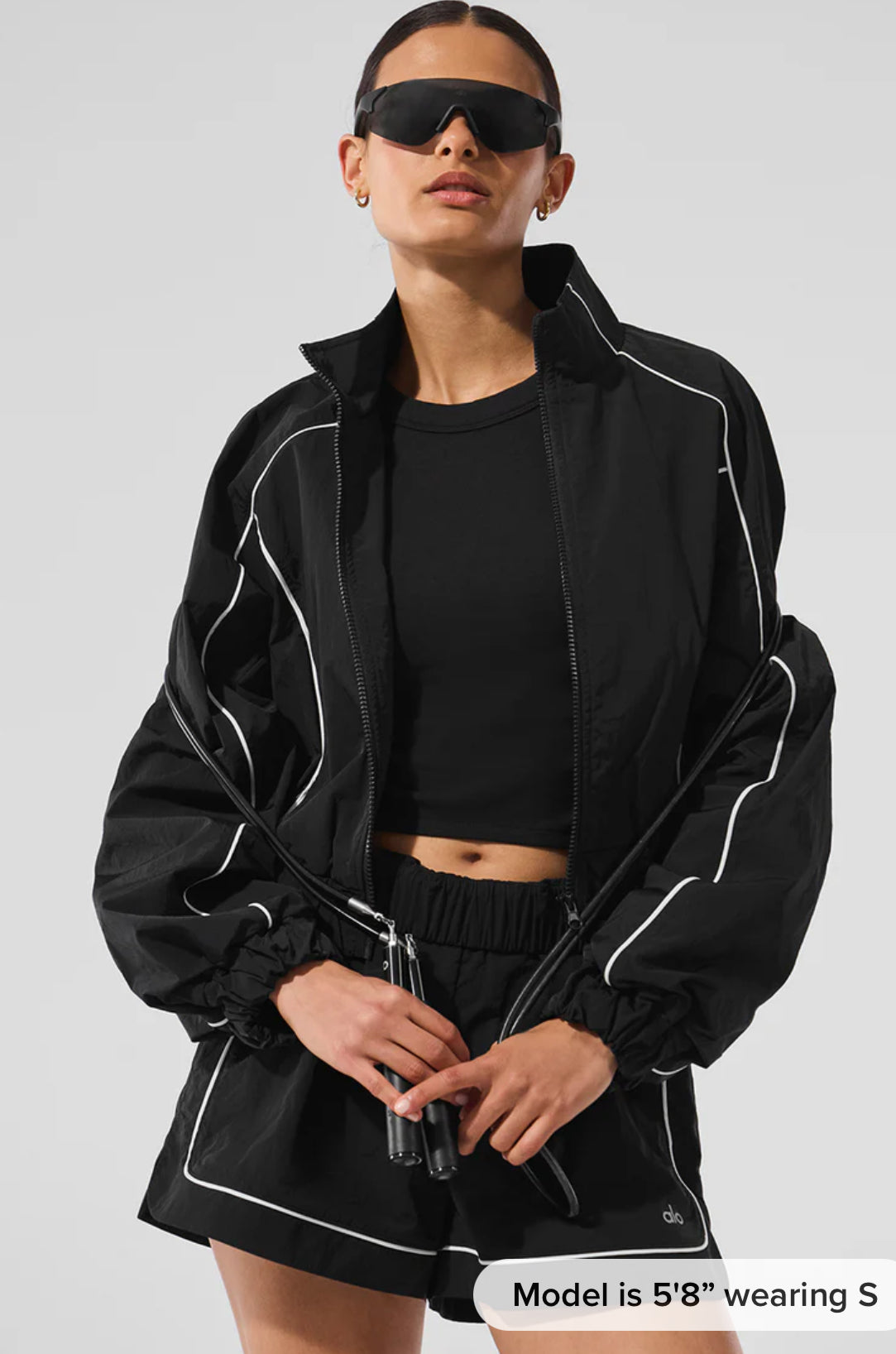 alo Motive Full-Zip Track Jacket Black