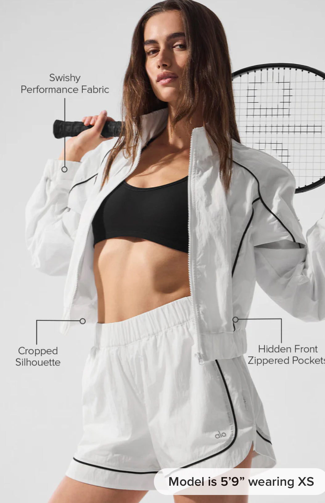 alo Motive Full-Zip Track Jacket White