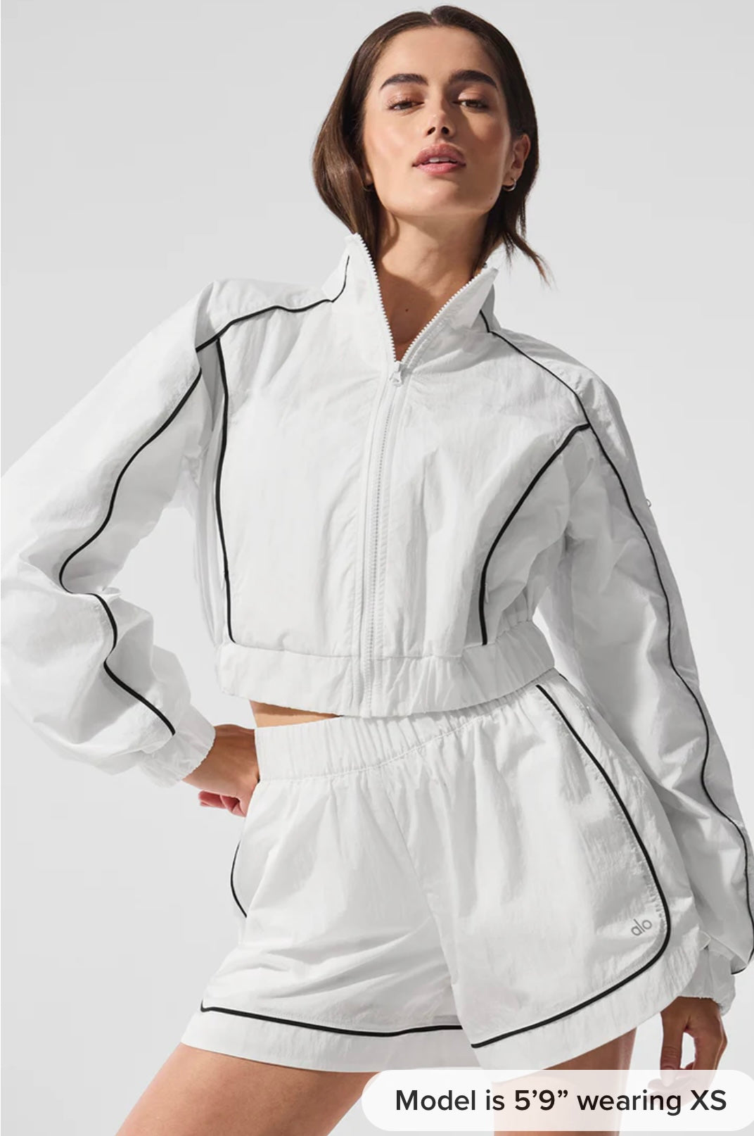 alo Motive Full-Zip Track Jacket White